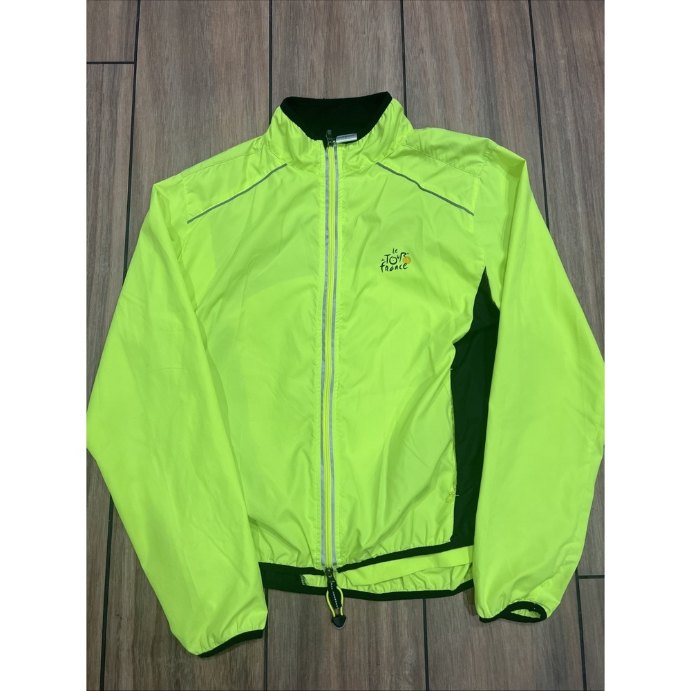 Le Tour De France Green Windbreaker Jacket Cycling Race sz L